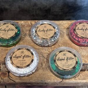 Target Bull's Eye Holiday Shaped and Chunky Glitter Five .212-ounce Containers